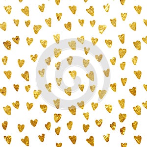 Seamless pattern - Golden foil heart seamless pattern
