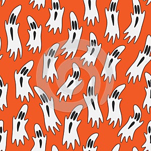 Seamless pattern with gosts