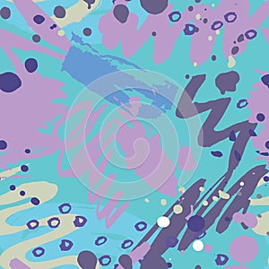 Seamless pattern with grange, inks, shapes elements. Vector.