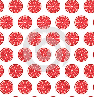 Seamless pattern with grapefruits