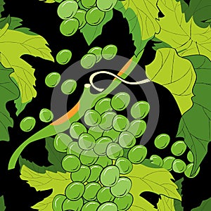 Seamless pattern with grapevine