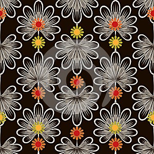 Seamless pattern graphic ornament. Floral stylish background wit