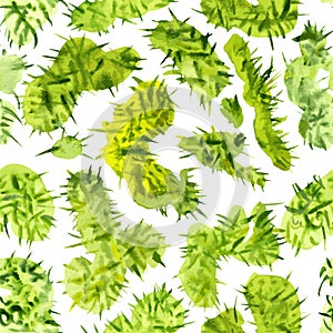 Seamless pattern grass through snow spring