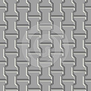 Seamless pattern of gray concrete pavement. 3D repeating pattern of street paving tiles