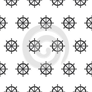 Seamless pattern with gray rudders. Nautical theme