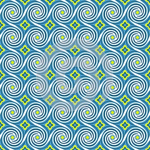 Seamless pattern Greek sea and the waves