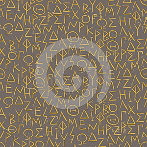 Seamless pattern with greel letters on the wall