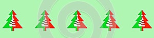 Seamless pattern with green christmas trees on a green background