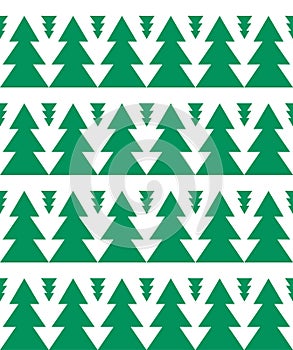 seamless pattern with green christmas trees, background for wrapping paper design