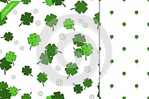The seamless pattern with green clover.