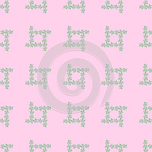 Seamless pattern of green florets petals