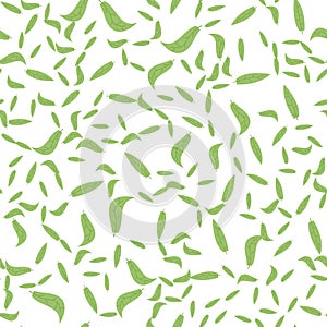 Seamless pattern green leaves. Flat vector template.
