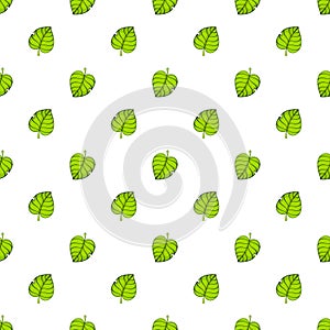 Seamless pattern with green tree leafs up and down