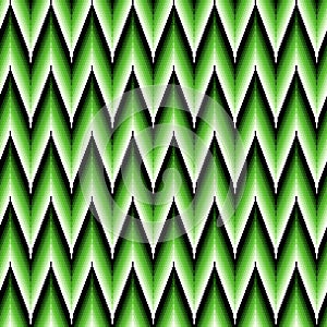 Seamless pattern with green zigzag elements