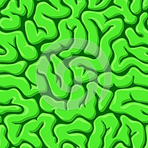 Seamless pattern with green zombie brain. Halloween background