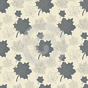Seamless pattern with grey leaf,abstract leaf,leaf