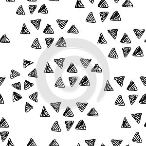 Seamless pattern with grunge black triangles. Vector illustration