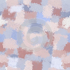 Seamless  pattern with grunge rough stains in pastel blue, brown, white, beige colors