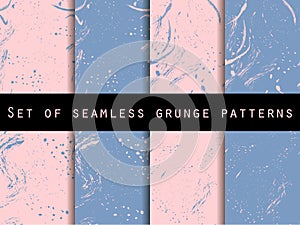 Seamless pattern in grunge style. Rose quartz and serenity violet colors. For wallpaper, bed linen, tiles, fabrics, backgrounds