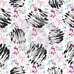 Seamless pattern with grunge textures. Hand drawn fashion hipster background.