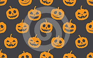 Seamless pattern of Halloween pumpkin