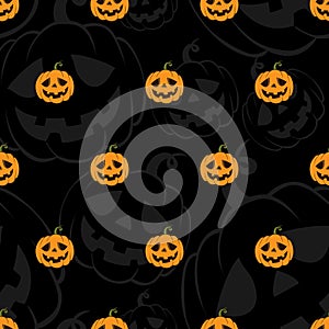 Seamless Pattern Halloween Pumpkins