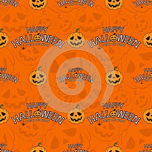 Seamless Pattern Halloween Pumpkins 04