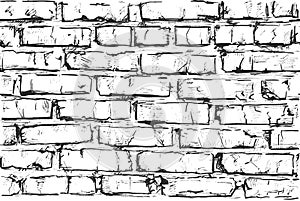 Seamless pattern of hand drawn brick wall creating a grunge background