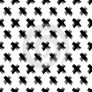 Seamless pattern with hand drawn cross symbols