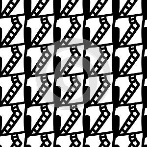 seamless pattern with hand drawn elements. black and white colors on a white background. doodle texture