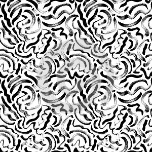 Seamless pattern with hand drawn vector squiggly lines. Simple geometric texture. photo