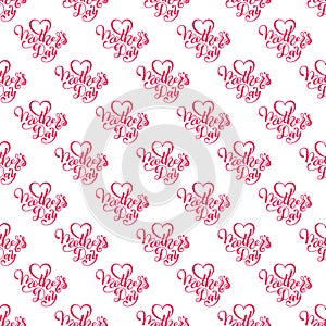 Seamless pattern with hand lettering Mother`s Day on pink background. Template for a banner, poster, flyer, invitation