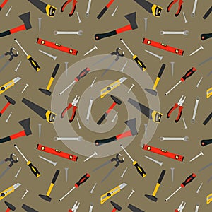 Seamless pattern of hand work tools