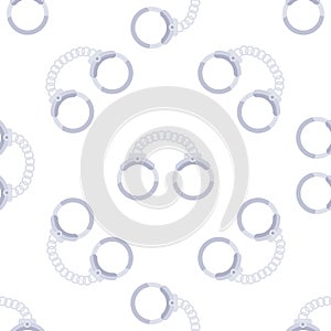 Seamless pattern of handcuffs representing law enforcement and security