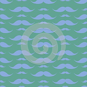 Seamless pattern of handrawn stylish hipster mustache