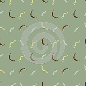 Seamless pattern of handrawn stylish hipster mustache