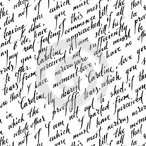 Seamless pattern with handwriting text photo