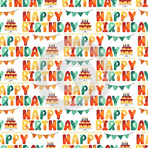 Seamless pattern happy birthday .