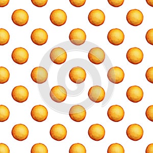 Textured Orange Sphere Seamless Pattern on a White Background