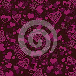 Seamless pattern with hearts