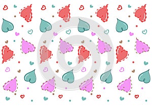 Seamless pattern with hearts. isolate on white background