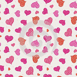 Seamless pattern with hearts. Romantic pattern for Valentine's day. Design of textiles, wrapping paper, notebooks and