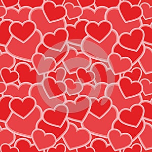 Seamless pattern - hearts shapes, red camouflage for fabrics, wallpapers, tablecloths, prints and designs. The EPS file vector