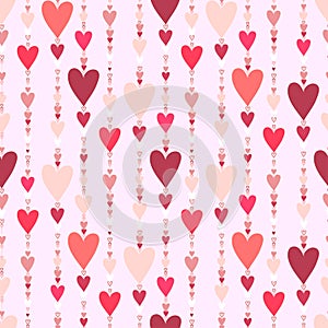 Seamless pattern. Hearts striped background.