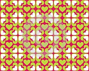 Seamless pattern of hearts - vector image