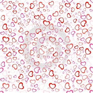 Seamless pattern Pink Stroke modern Heart on cool Background Vector - 2