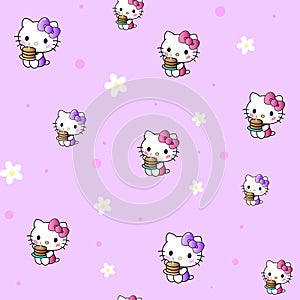 Hello kitty pattern background