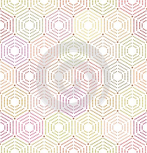 Seamless Pattern With Hexagonal Dotted Shapes