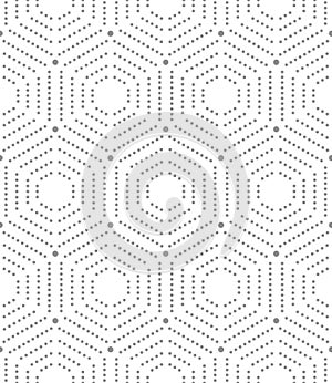 Seamless Pattern With Hexagonal Dotted Shapes