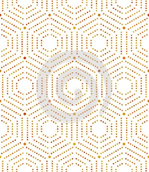 Seamless Pattern With Hexagonal Dotted Shapes